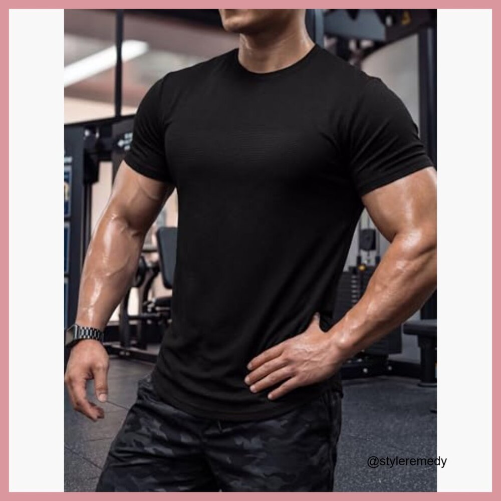 Polyester Elastane Stretch Ribbed T-Shirt Athleti… - image 3